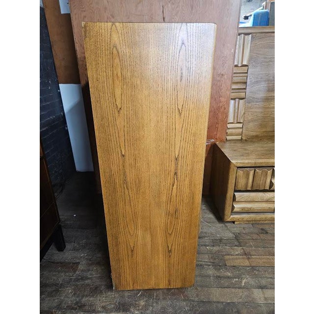 Mid-Century Modern Lane Furniture "Staccato" Brutalist Tallboy Dresser & Nightstand For Sale - Image 12 of 17