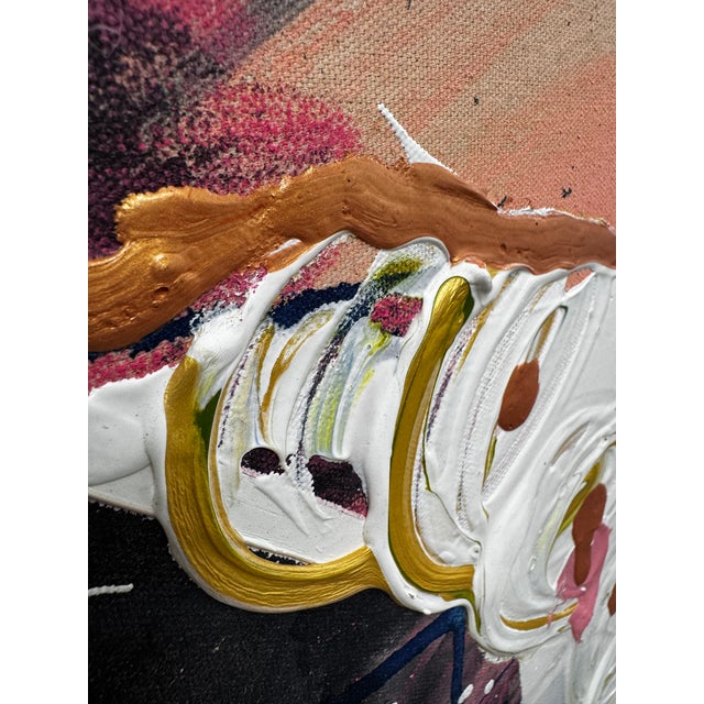 1980s Jack Craig Compton Oversized 1980s Colorful Abstract Mixed Media Painting on Canvas 60x46 For Sale - Image 5 of 6