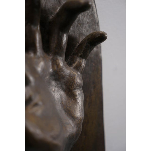 1930s E. Stroobants, The Artist Hand Sculpture, Brass For Sale - Image 5 of 9