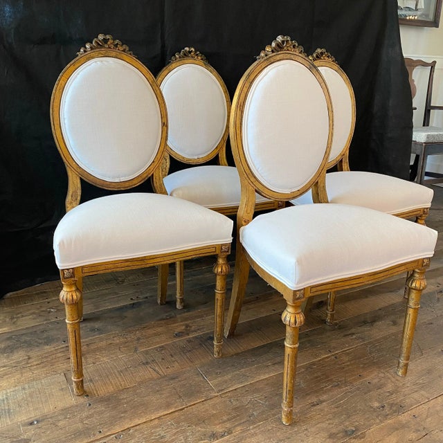 French Louis XV Giltwood Dining Chairs -Set of 4 For Sale - Image 11 of 12