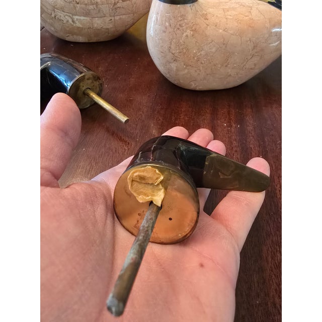 1980s Vintage Maitland-Smith Marble Tessellated Ducks- a Pair For Sale - Image 5 of 12