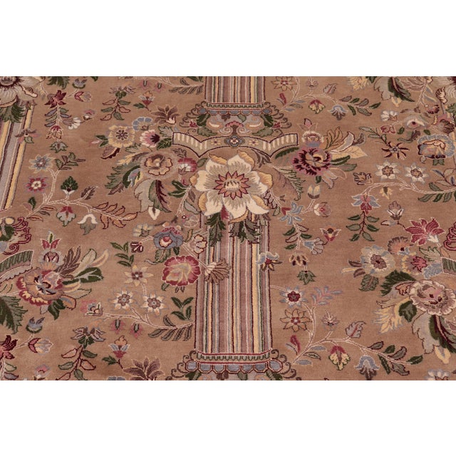 Shabby Chic Shabby Chic Pak-Persian Taupe/Green Wool Rug - 9'2'' X 12'1'' For Sale - Image 3 of 9