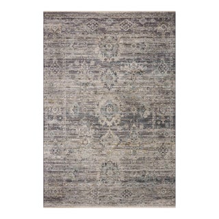 Jean Stoffer x Loloi Katherine Graphite / Jade 7'-10" x 10' Area Rug For Sale