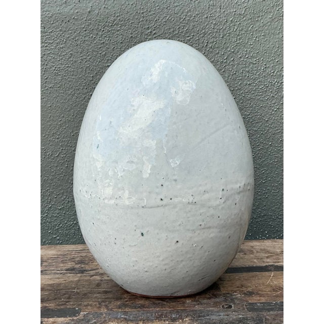 Mid-Century Modern Vintage Original Studio Pottery Egg For Sale - Image 3 of 12