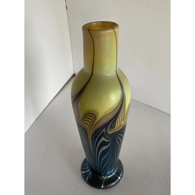 Iridescent 7 Color Art Glass Vase by Lundberg Studio For Sale In Los Angeles - Image 6 of 10