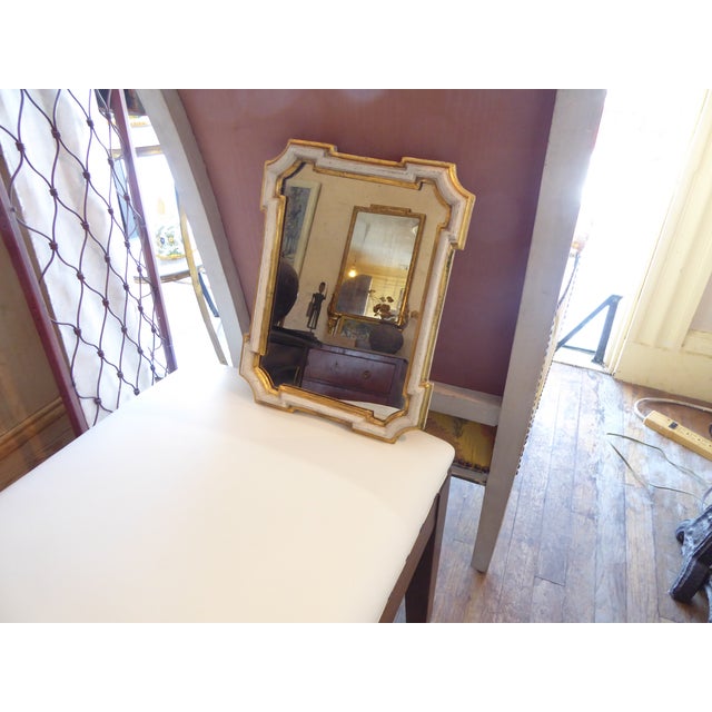 Mid 20th Century Vintage Small Italian Gilt Mirror For Sale - Image 5 of 5