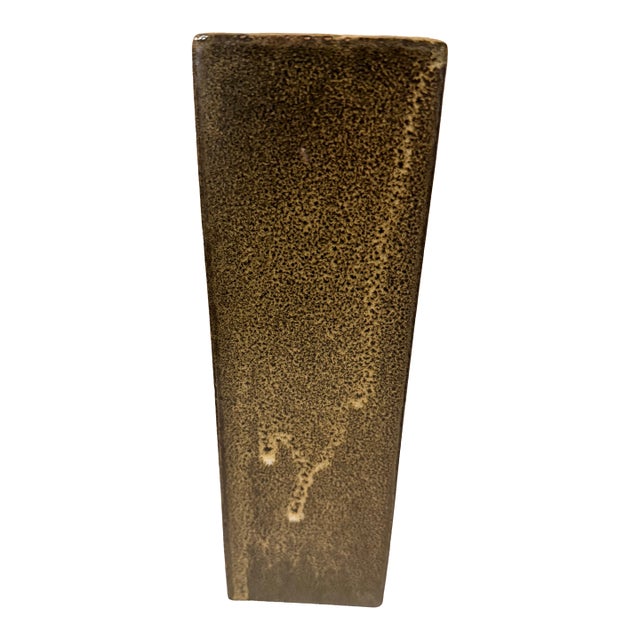 Architectural Ceramic Vase With Organic Reactive Glaze in Earth Tones For Sale