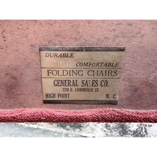 Vintage Wooden Theatre Folding Chairs by General Sales Co. (Set of 4) For Sale - Image 11 of 13