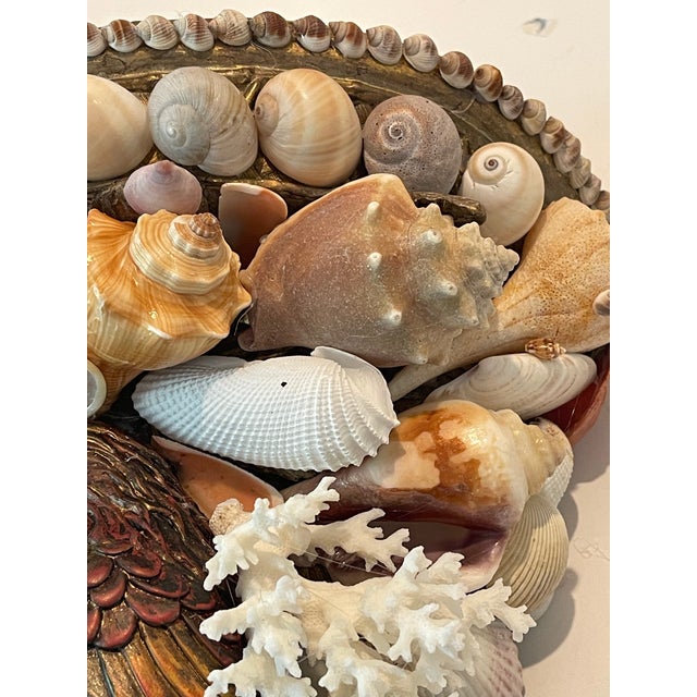 1970s 1970s Fabulous Sea Shell Encrusted Wall Bracket With Parrot For Sale - Image 5 of 9