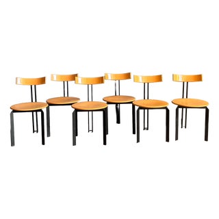 Zeta Dining Chairs by Harvink, Salmon, 1980s, Set of 6 For Sale