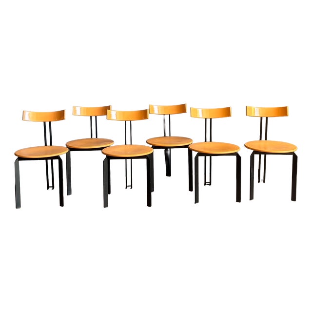 Zeta Dining Chairs by Harvink, Salmon, 1980s, Set of 6 For Sale