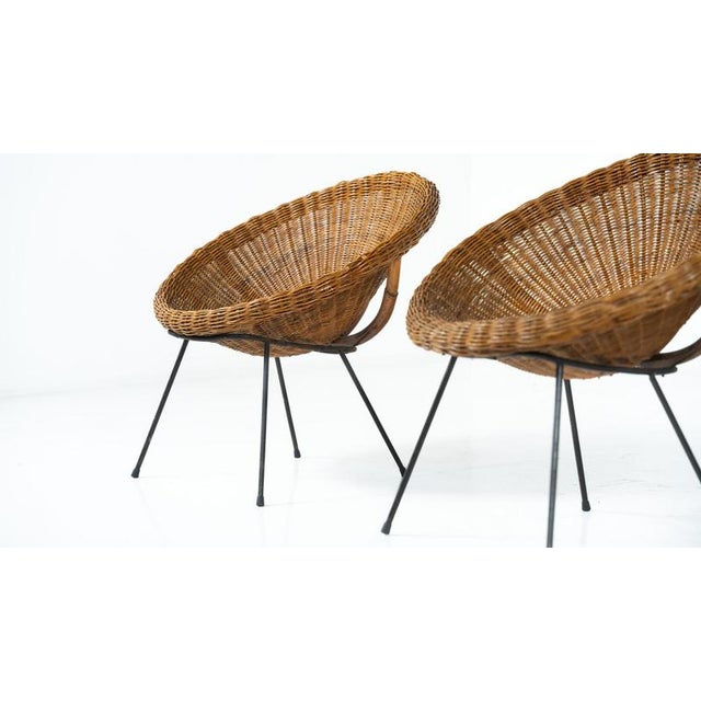 Wood Mid-Century Rattan Armchair, 1970s For Sale - Image 7 of 17