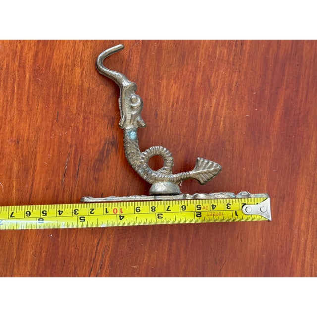 Vintage Ornate Sea Monster/ Dragon Brass Wall Hook For Sale - Image 9 of 10