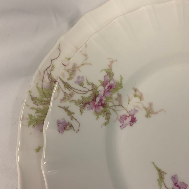Early 20th Century Vintage French Limoges Violet Lavender Spray of Flowers, Six 10” Plates & Six 8” Plates - 12 pcs For Sale - Image 5 of 6