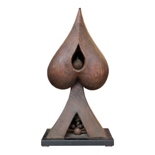 Roy Fridge Modern Abstract Texas Surrealist Carved Wooden Spade Sculpture, 1967 For Sale