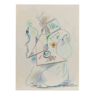 Kurt Delbanco, Abstract Composition, Mixed Media on Paper, 1993 For Sale