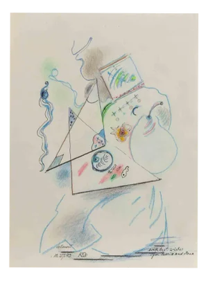 Kurt Delbanco, Abstract Composition, Mixed Media on Paper, 1993