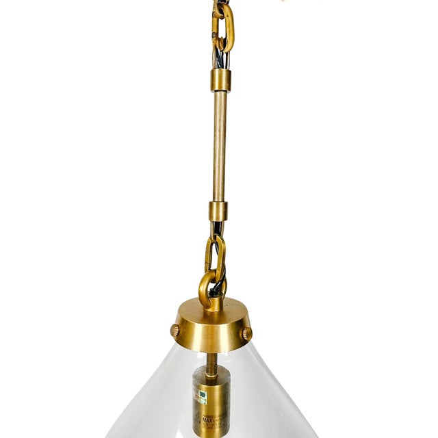 Contemporary Restoration Hardware Large Teardrop Handblown Glass Pendant - a Pair For Sale - Image 3 of 7