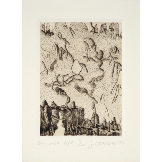 Surrealism "One Mile Left" - 1976 Surrealist Lithograph by Jim Crabb For Sale - Image 3 of 6