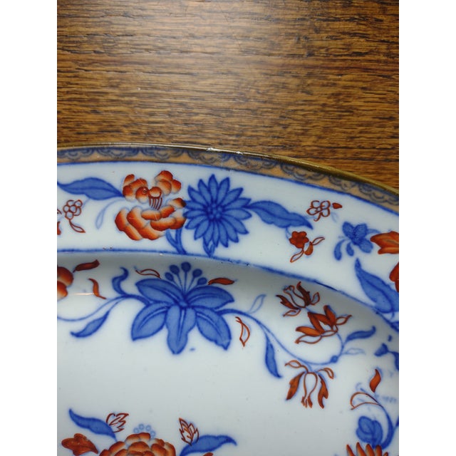 1800's Blue and Rust Platter For Sale - Image 4 of 5