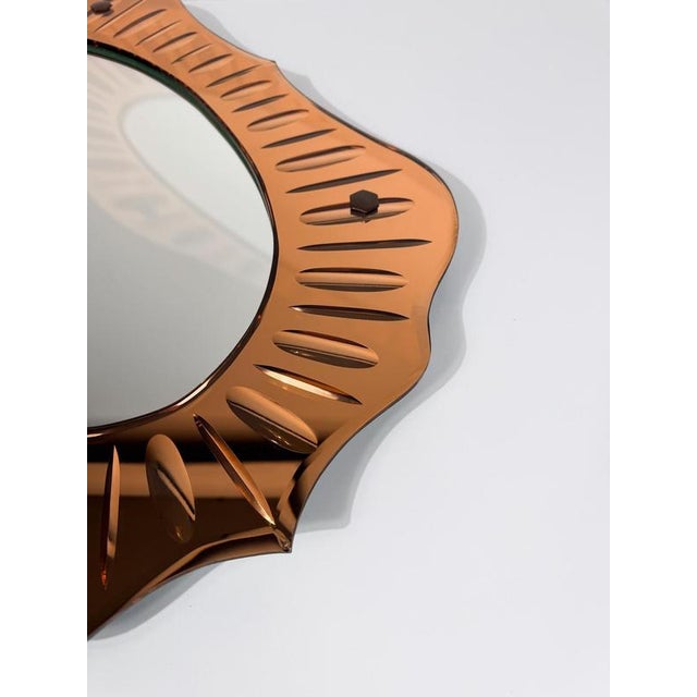 Vintage Italian Peach-Pink Crystal Mirror, 1950s For Sale - Image 12 of 18