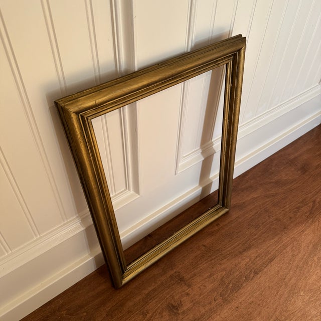 Traditional Vintage Gold Painted Wood Frame For Sale - Image 3 of 4