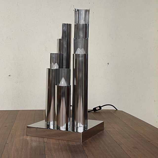 Space Age Table Lamp with Chrome Tubes by VM Designer, 1970s For Sale - Image 14 of 18
