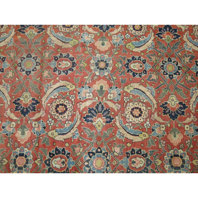 Early 20th Century Zabihi Collection Antique Persian Tabriz Rug - 8'3" x 9'5" For Sale - Image 5 of 11