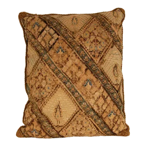 17th Century Pillow Ottoman Silk Embroidered Cushion Textile Islamic Art