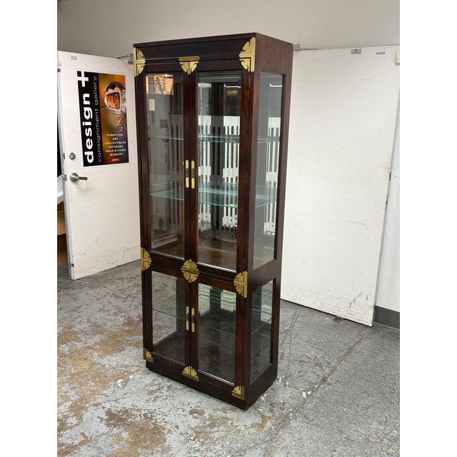 Brown Late 20th Century Chinoiserie Curio/Display Case For Sale - Image 8 of 12