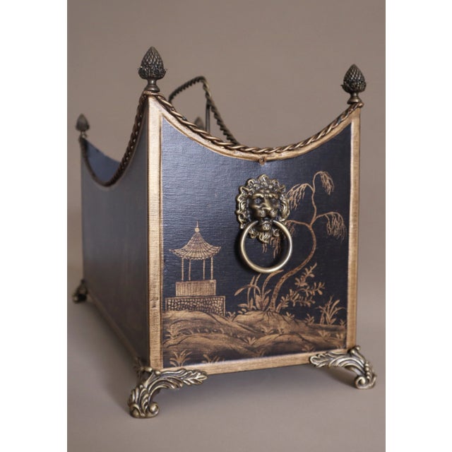 Black Vintage Chinoiserie Magazine Rack by Chelsea House For Sale - Image 8 of 9