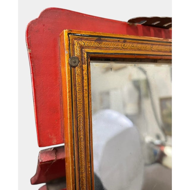 Chinese Qing Dynasty Hand-Painted Travel Jewelry Vanity Box W/ Mirror For Sale - Image 11 of 11