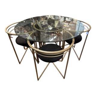 Minson Midcentury Modern Round Table and 4 Chairs For Sale