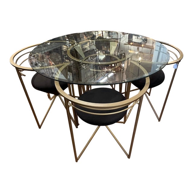 Minson Midcentury Modern Round Table and 4 Chairs For Sale