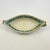 Fantastically vintage Japanese gilded porcelain relish dish from the 1970s. This piece features a light turquoise band...