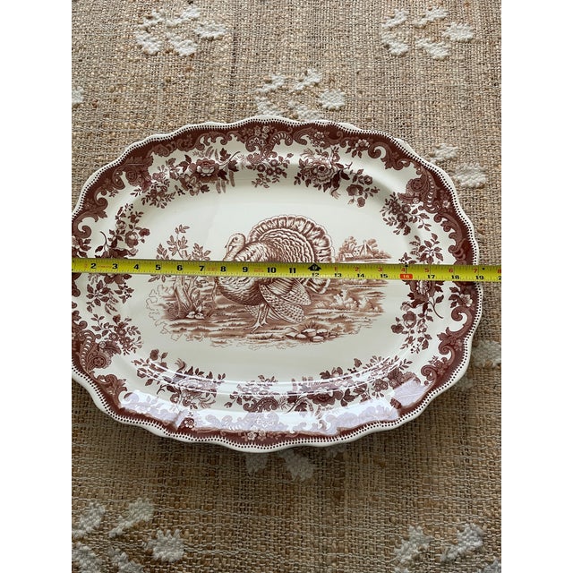 Beautiful vintage Copeland Spode England brown transferware serving platter featuring the iconic “Turkey” pattern. This...