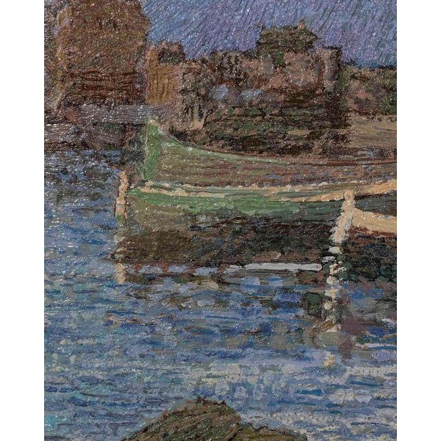 Mid 20th Century Ferruccio Piovano, Port of Camogli, Oil on Cardboard, Signed, 1974 For Sale - Image 5 of 9