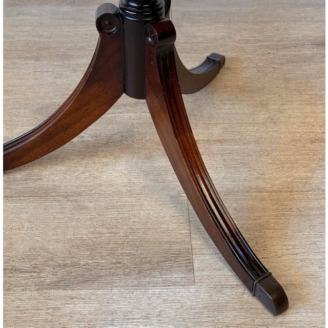 Vintage Traditional Mahogany Round Drum Table W/ Lions Head Pulls For Sale - Image 12 of 13