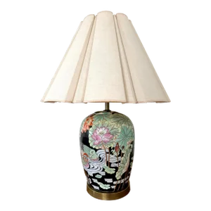 Wildwood Style Duck and Lily Pad Lamp With Lamp Shade, 1970s