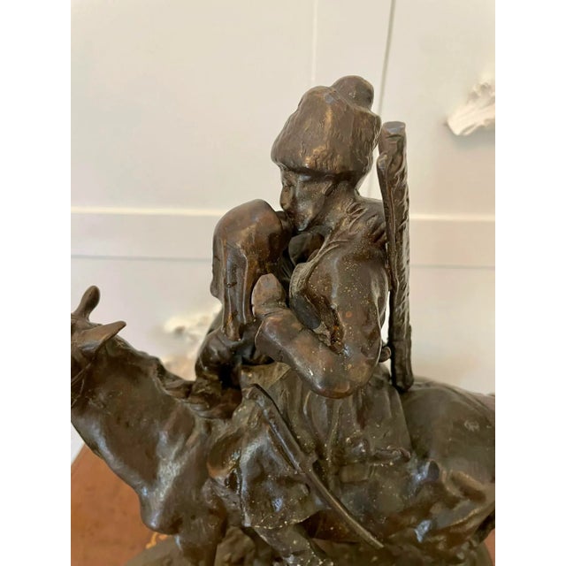 Late 19th Century Antique Victorian Quality Bronze Figure of Cossack on Horseback For Sale - Image 5 of 12