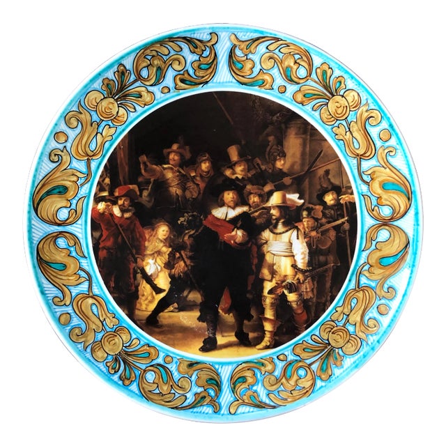 Rembrandt "The Night Watch" Italian Majolica Wall Charger For Sale