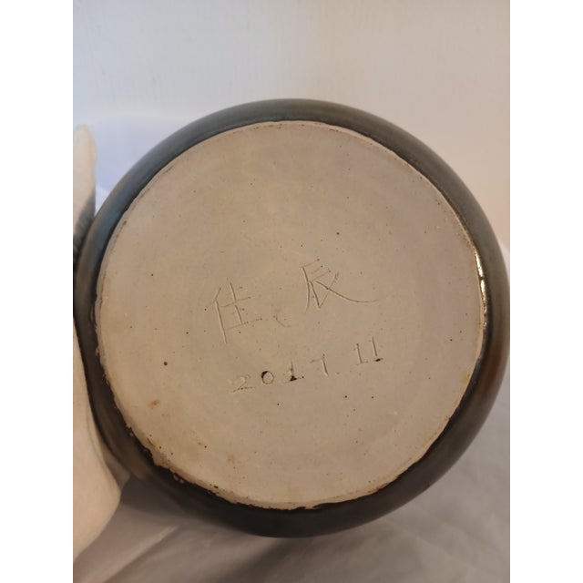 Rare Signed Jia Jia Chen Studio Ceramic Bowl- Date 2017 11 (Fluff Corp Co-Founder. For Sale - Image 4 of 6