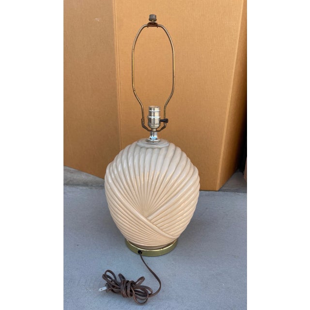 Underwriters Laboratories Postmodern Art Deco Peach Table Lamp For Sale - Image 4 of 7