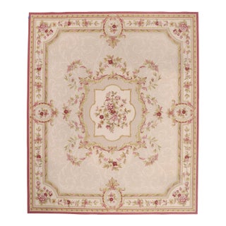Vintage Indian Aubusson Hooked Rug, 11'00 X 14'00 For Sale