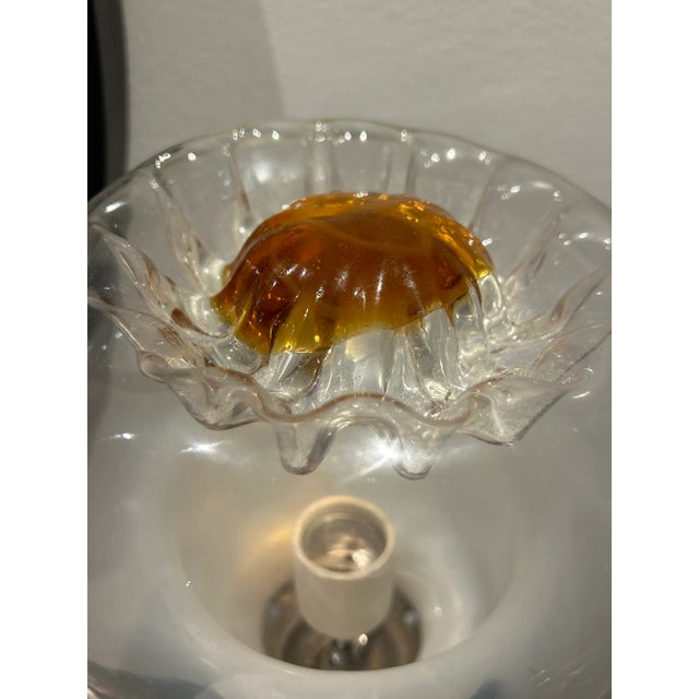 Metal Chrome and Murano Glass Lamp, Italy, 1970 For Sale - Image 7 of 8