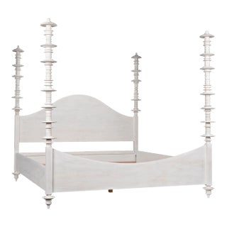 NOIR Ferret Bed, Eastern King, White Wash For Sale