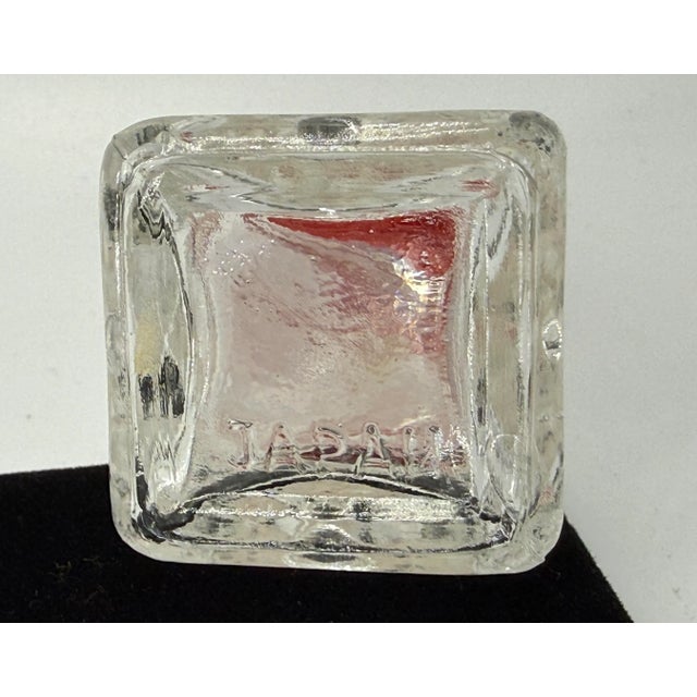 1950s 1950s Salt & Pepper Shakers Diamond Patterned Glass Red Top MCM Japan For Sale - Image 5 of 5