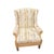 Yellow Accent Chair Wing Back Velvet Jacquard Stripe Stuart Funiture Company Asheboro Nc. Retro Kitsch Statement Piece Living Room Office For Sale - Image 8 of 12