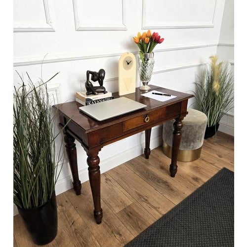 Rustic Antique Italian Walnut Console Table, 1890s For Sale - Image 3 of 9