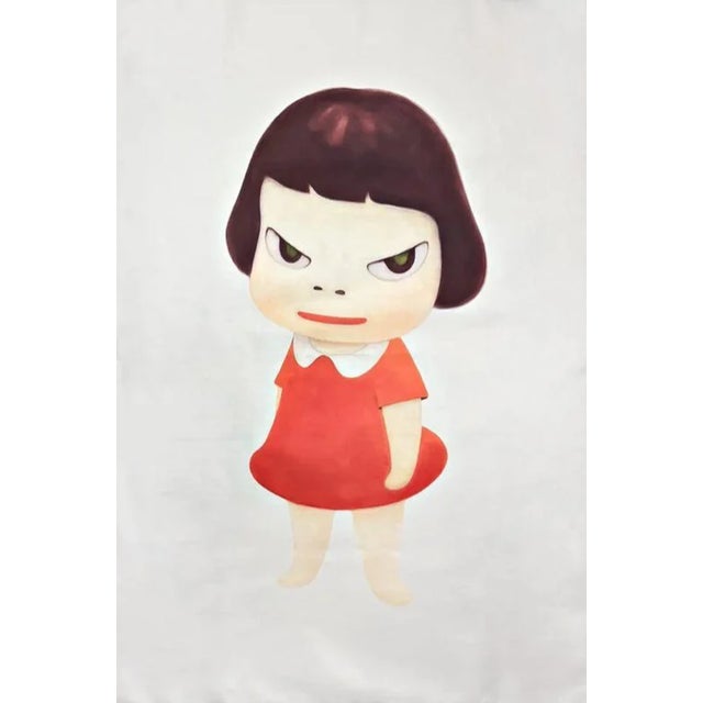 100% Linen 27 3/5 × 19 7/10 in | 70 × 50 cm Unknown edition "Missing in Action Tea Towel, 2025 centers one of Nara's child...